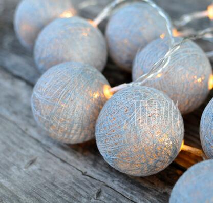 Handmade Cotton Globe String & LED Light