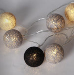 Handmade Cotton Globe String & LED Light