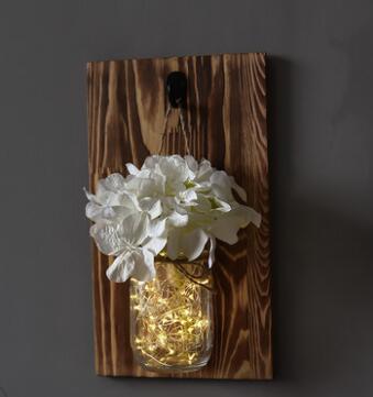 Flowers in Jar for Wall & LED Light
